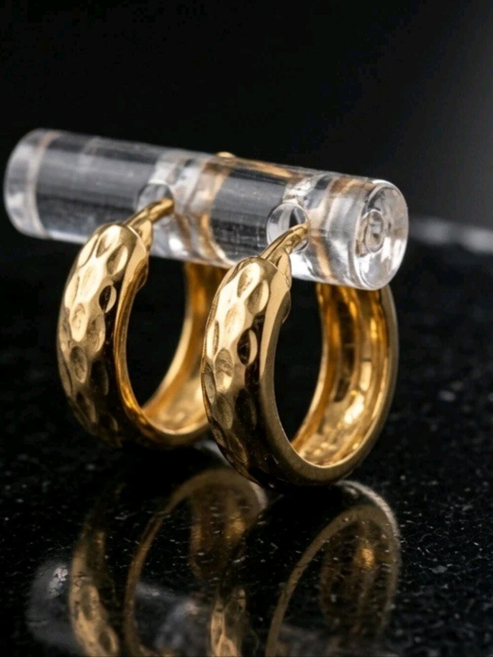 10kt  Gold-Tone Hammered Hoop Earrings - Women